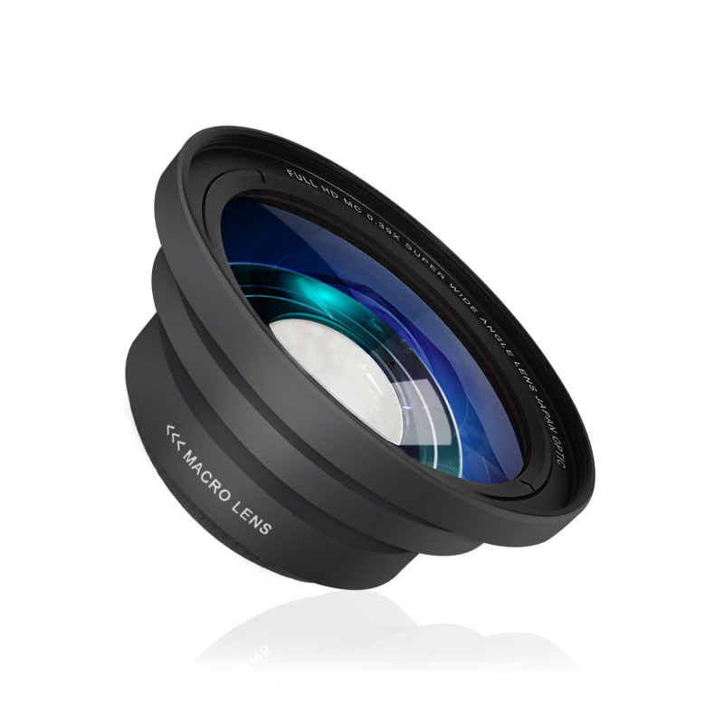 Obiectiv cu focalizare fixă, lentilă macro ultra-wide, 18 mm, unghi de cuprindere 120°, distanță minimă de focalizare 1 cm, diametru filtrului 37 mm