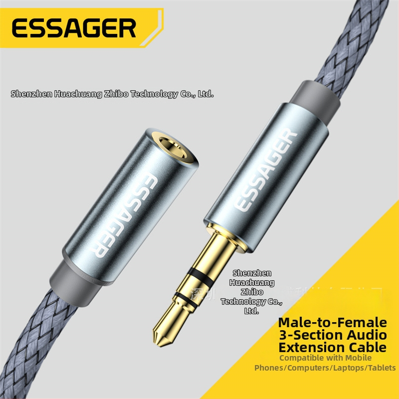 ESSAGER Magic Sound Series Audio Kabel 3,5mm, muško‑ženski, zlatno premazan, bakreno jezgro, bakreni vodovi, model EYPY35-MY