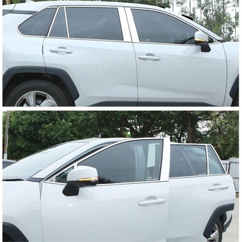 Bandă decorativă din oțel inoxidabil pentru ferestrele Toyota RAV4 (2020–2021)