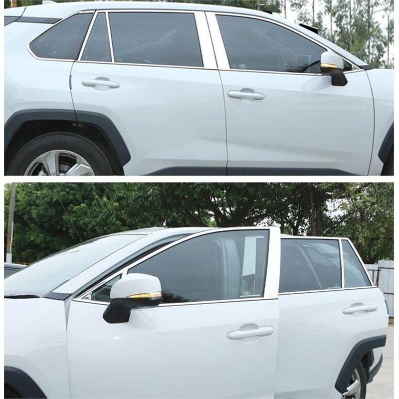 Bandă decorativă din oțel inoxidabil pentru ferestrele Toyota RAV4 (2020–2021)