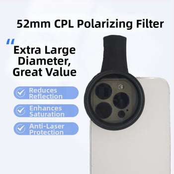 CPL polarizacijski filter za mobilni telefon, promjer 52–67 mm