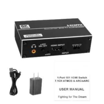 Διαχωριστής ήχου HDMI 2.0b με eARC, 7.1-καναλιών, 4K/60Hz, HDCP2.2