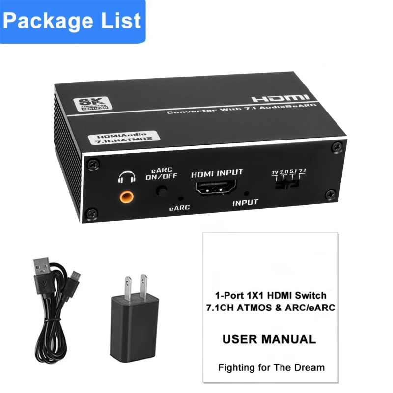Διαχωριστής ήχου HDMI 2.0b με eARC, 7.1-καναλιών, 4K/60Hz, HDCP2.2