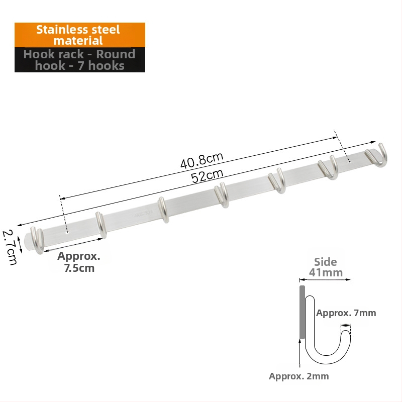 Cuier din oțel inoxidabil 202 – Model 202, Finisaj lustruit, pentru baie, bucătărie și hol