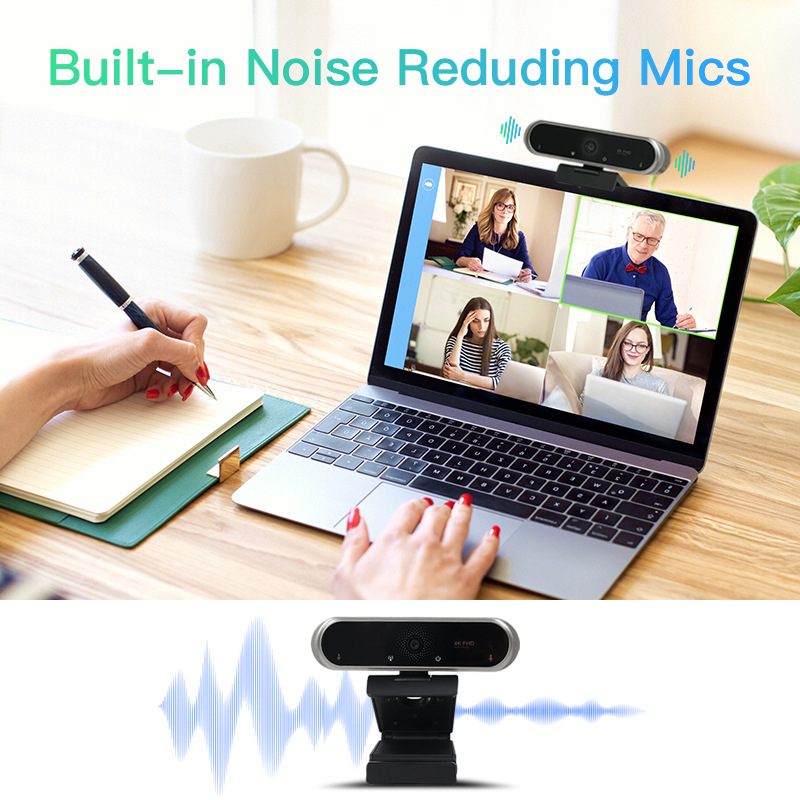 LEDEFU Cameră web 4K USB 2.0 pentru PC, microfon încorporat, autofocus, 30FPS