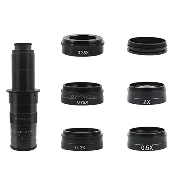 Стерео микроскоп обектив, еднобарабанен дизайн, увеличения 0.3x/0.5x/0.7x, 2x допълнително увеличение; подходящ за биология, медицина, научни изследвания и електронна индустрия