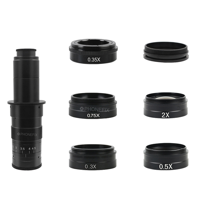 Стерео микроскоп обектив, еднобарабанен дизайн, увеличения 0.3x/0.5x/0.7x, 2x допълнително увеличение; подходящ за биология, медицина, научни изследвания и електронна индустрия