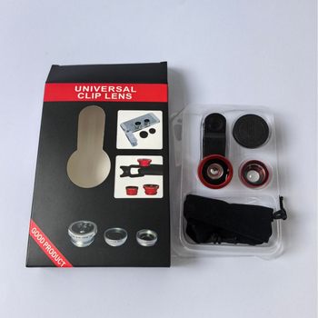 Φακός κινητού 3-σε-1: ευρυγώνιος, μακρο, fisheye (0.67x μεγέθυνση; κλιπ για κοινή χρήση; συμβατός με το 99% των smartphones και ταμπλετών)