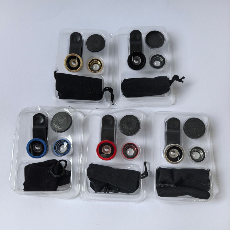 Φακός κινητού 3-σε-1: ευρυγώνιος, μακρο, fisheye (0.67x μεγέθυνση; κλιπ για κοινή χρήση; συμβατός με το 99% των smartphones και ταμπλετών)