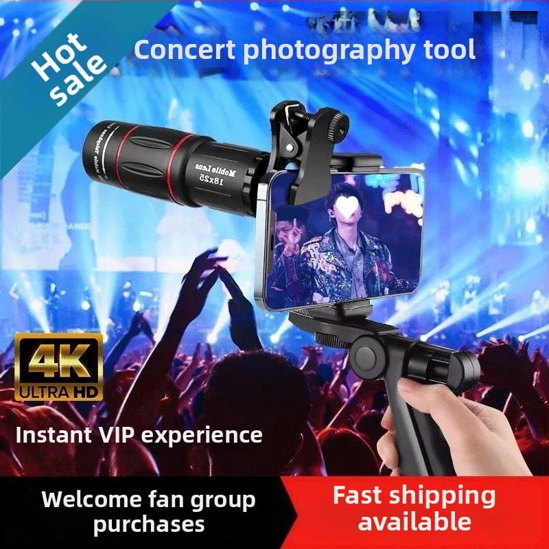 Teleobjektív pre mobilný telefón – ideálny na koncerty a festivaly – vysoké zväčšenie, vysoké rozlíšenie, kompatibilný s Global Eagle