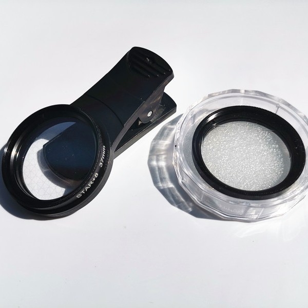 Objektiv za mobitel sa Starlight ogledalom, noćni snimci, makro, Star 8 filter, promjer 37 mm, kompatibilan s klipom