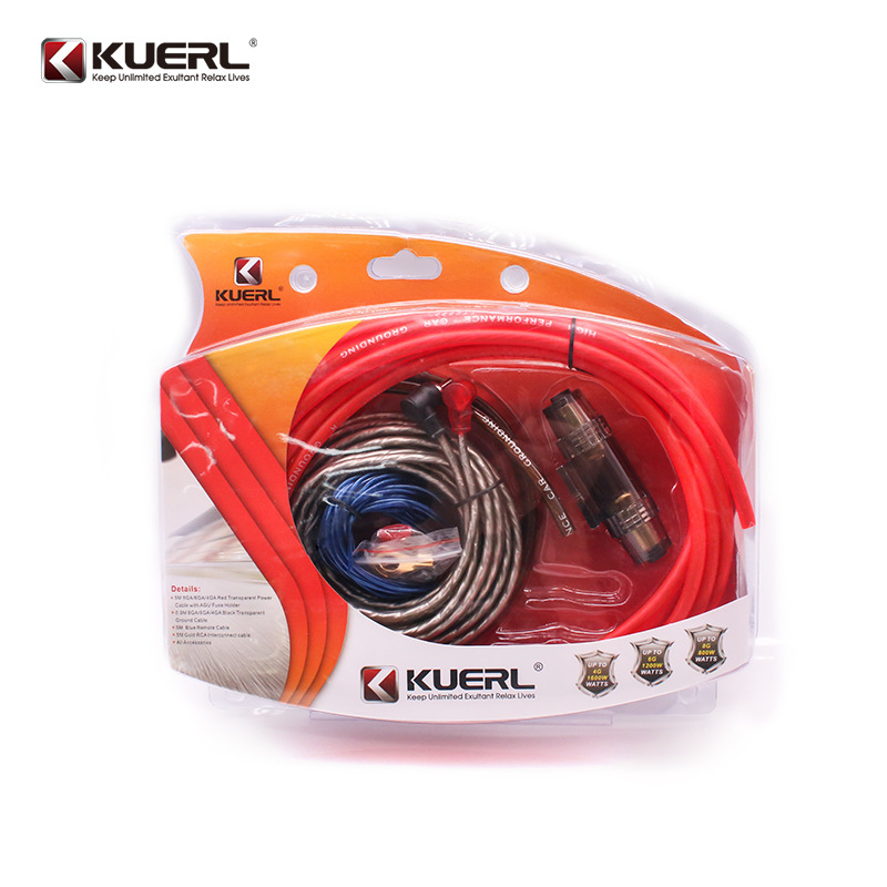 Auto audio 8 AWG kabelski set za subwoofer, PVC izolacija za instalaciju pojačala