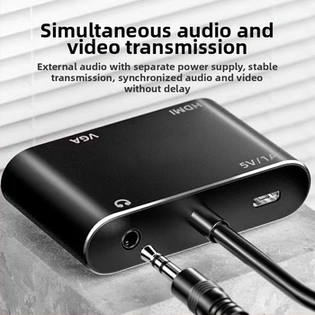VGA na HDMI + VGA pretvarač s audio, model Zhq7066, 1080P, video konverzija, podržava više sustava