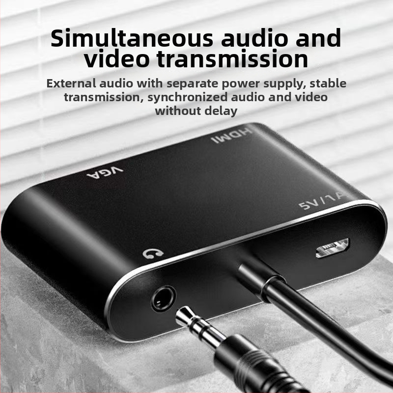 VGA na HDMI + VGA pretvarač s audio, model Zhq7066, 1080P, video konverzija, podržava više sustava