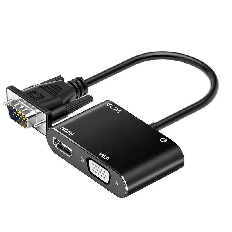 VGA na HDMI + VGA pretvarač s audio, model Zhq7066, 1080P, video konverzija, podržava više sustava