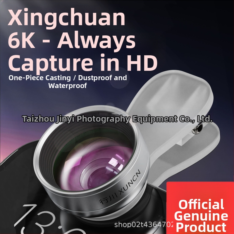 Xingchuan 6K externý širokouhlý objektív pre mobilné telefóny – prachotesný a vodeodolný HD sklo, kompatibilný s Androidom a iOS