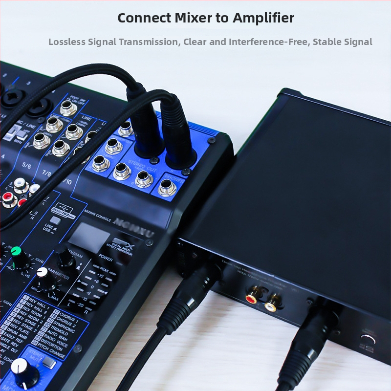 XLR mikrofonkábel, kiegyensúlyozott, férfi–női csatlakozók, nikkel bevonatú csatlakozók, rézmag