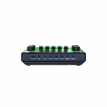 V9SJ USB zvučna kartica za prijenos uživo, kompatibilna s raznim zvučnim efektima i opcionalnim mikrofonom za promjenu glasa za računala i mobilne telefone, ugrađena baterija 500–800 mAh, SNR ≥70 dB, frekvencijski odziv 100 Hz–20 kHz, nazivna snaga 5 W