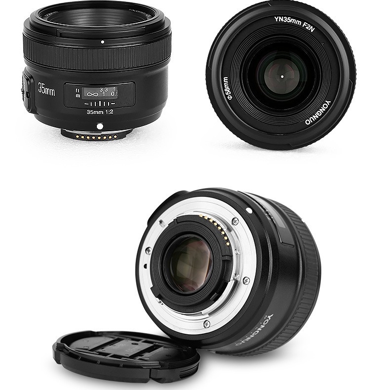Yongnuo YN 35mm F2 pentru Nikon F-mount, obiectiv fix pentru full-frame, filtru de 58 mm, distanța minimă de focalizare 0,25 m