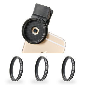 Zhuomei 37mm-es mobiltelefon-szűrő CPL polarizátorral, Star Light szűrővel, állítható ND-szűrővel és közeli felvételi objektív