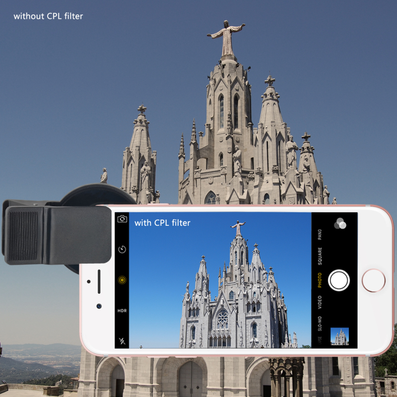 Zhuomei 37mm-es mobiltelefon-szűrő CPL polarizátorral, Star Light szűrővel, állítható ND-szűrővel és közeli felvételi objektív