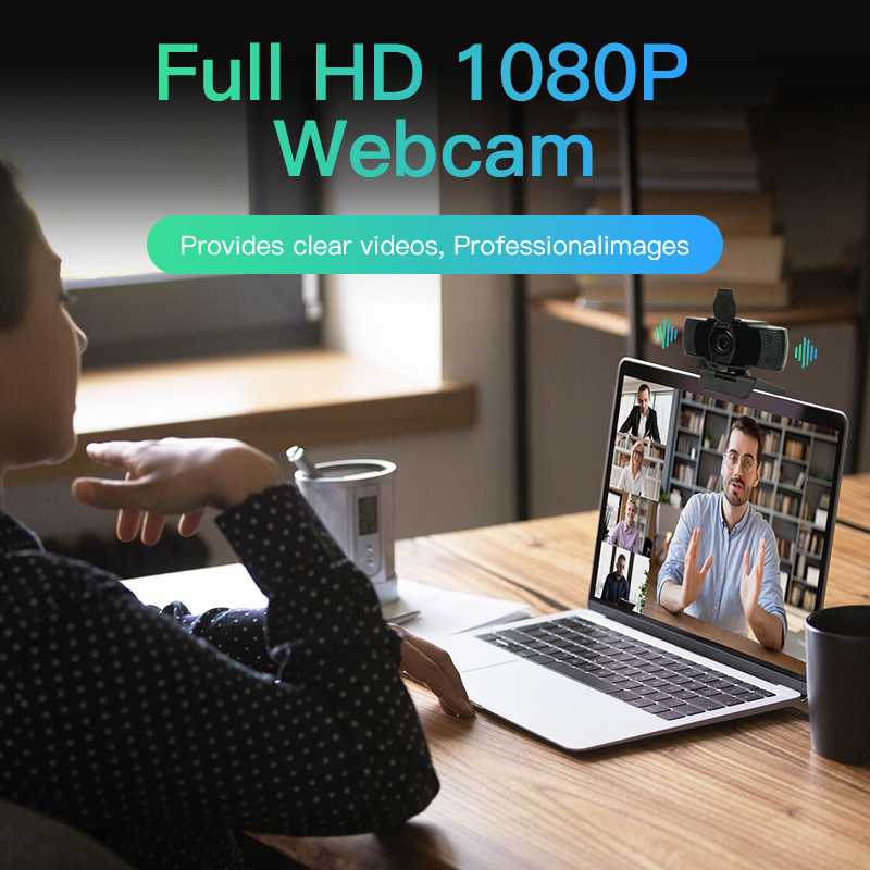 Cameră pentru computer cu focalizare fixă 1080P, USB 2.0, microfon încorporat, 30fps, fără driver