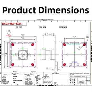 Cameră USB cu senzor IMX179 de 8MP pentru recunoaștere facială și securitate, fără driver, 3264x2448 la 30fps, USB 2.0