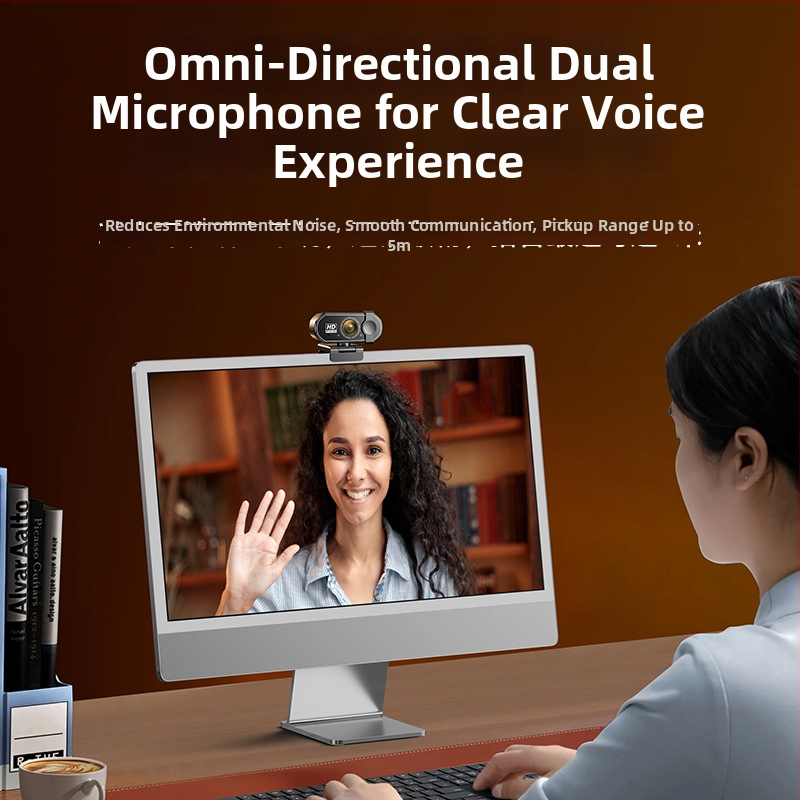 Webkamera Q27, 4MP CCD, širokouhlá, funkcia krásy, redukcia šumu, prenášateľný stojan pre živé vysielanie a online vyučovanie