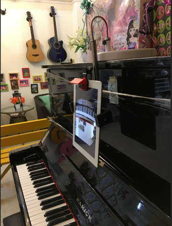 Suport de cameră montat deasupra pentru iPad Pro și telefoane – universal, pentru videoclipuri ale lecțiilor de pian