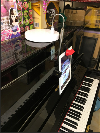 Suport de cameră montat deasupra pentru iPad Pro și telefoane – universal, pentru videoclipuri ale lecțiilor de pian