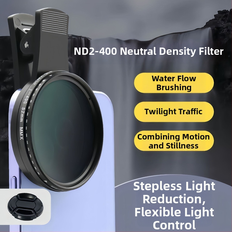 ND filter pre smartfón, nastaviteľný ND2-400, neutrálny filter pre Apple/Huawei/Xiaomi (ND2-400, nastaviteľný, univerzálny)