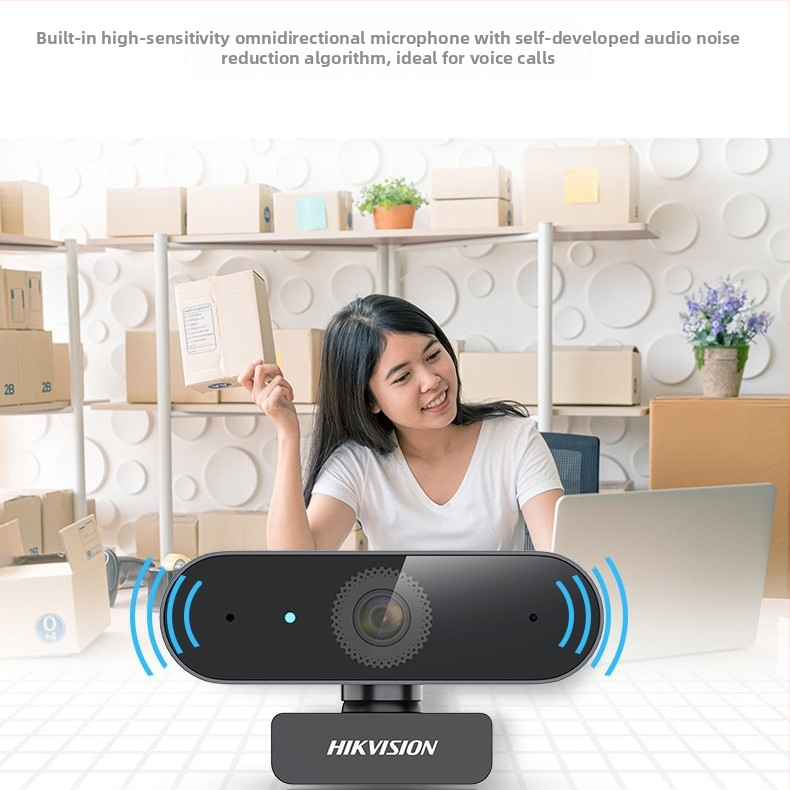 Hikvision E12 USB kamera za videokonferencije - Automatsko fokusiranje, 1280x720, 30 FPS, USB 2.0, Ugrađeni mikrofon