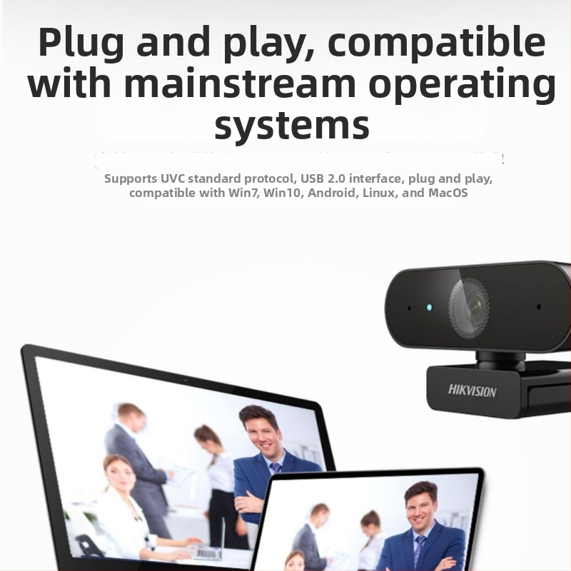 Hikvision E12 USB kamera za videokonferencije - Automatsko fokusiranje, 1280x720, 30 FPS, USB 2.0, Ugrađeni mikrofon