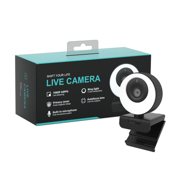 USB 2.0 web kamera 1080p60fps za stolna računala s rasvjetom, autofokusom, ugrađenim mikrofonom