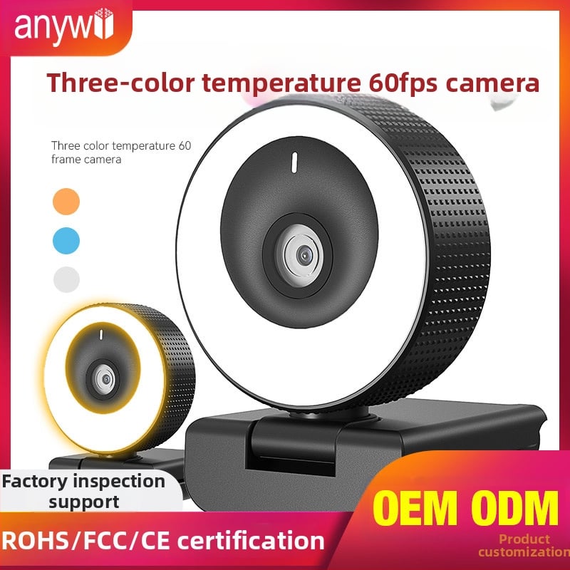 USB 2.0 web kamera 1080p60fps za stolna računala s rasvjetom, autofokusom, ugrađenim mikrofonom
