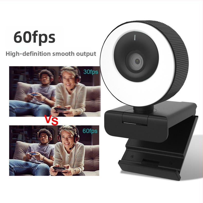 USB 2.0 web kamera 1080p60fps za stolna računala s rasvjetom, autofokusom, ugrađenim mikrofonom
