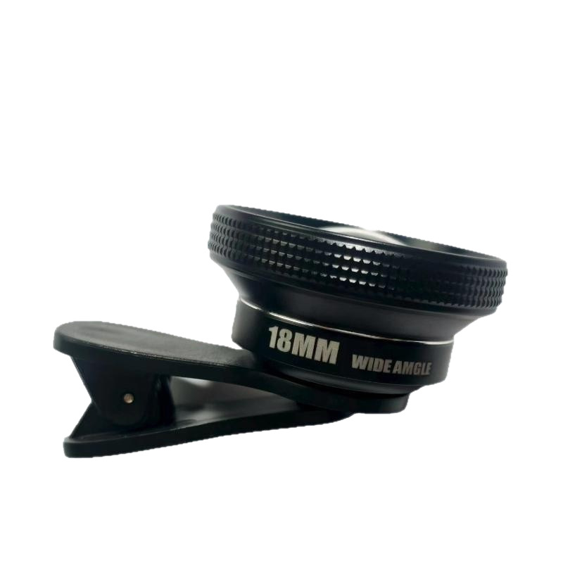 18 mm širokokutni objektiv za pametne telefone, 180° vidno područje, vinjetiranje i izobličenje, za selfije i prijenos uživo