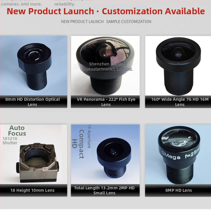 Losoo Pevný panoramatický IPC objektív – 210° široký uhol, 1,3 mm ohnisková vzdialenosť, 14 mm priemer filtra, 6G štruktúra, 30 mm najbližšie ostrenie