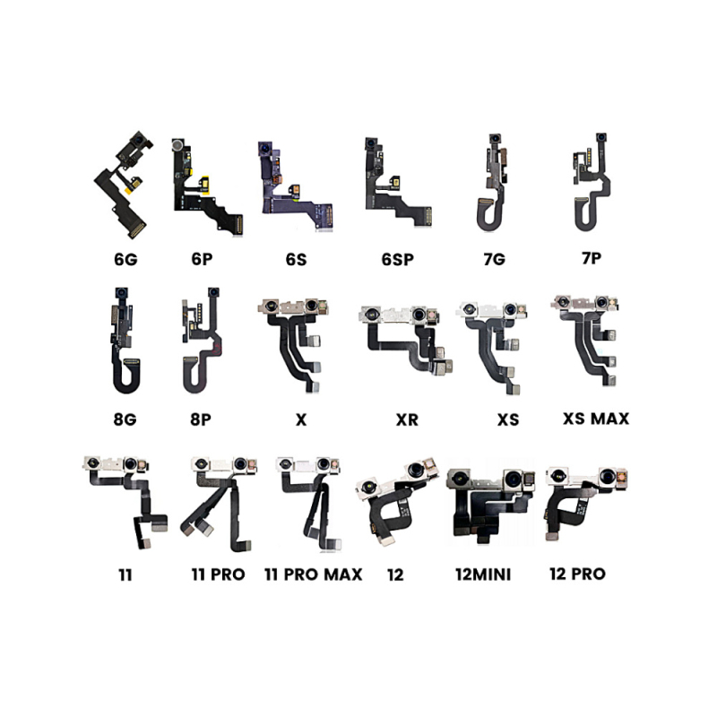 Elülső kamera modul az iPhone X/XR/XS/XS Max-hoz rugalmas kábellel, CMOS szenzor, beépített fényérzékelő