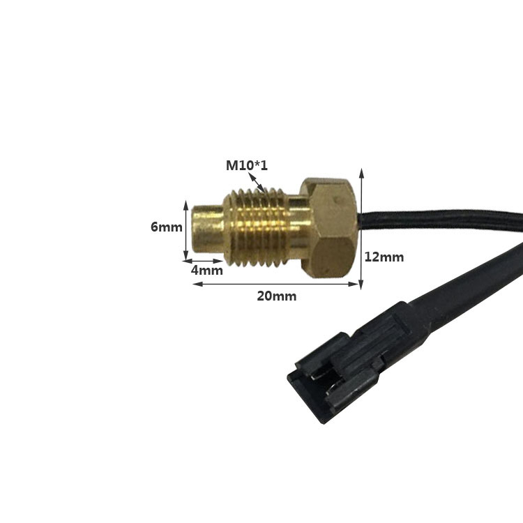 Termistorski senzor temperature s mosadnim navojem i sondom, 50K 3950, HY-TB073-SM-2A-50K za temperaturu vode motocikla