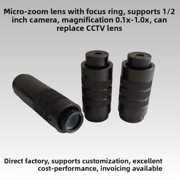 CS-P zoomový objektív pre 1/2-palcové kamery, zväčšenie 0,1–1,0x, prispôsobiteľný