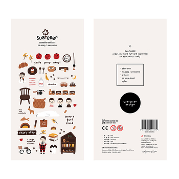 suatelier Set de autocolante jurnal – Nylon, Stil Cartoon, Confecție: Autocolant și imprimare, Fără logo