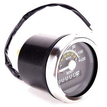 IZTOSS B755 Mehanički brzinomjer za motocikl, dvostruka skala km/h/mph, 12V, elektropokovano željezo, preciznost 1%, težina 155 g