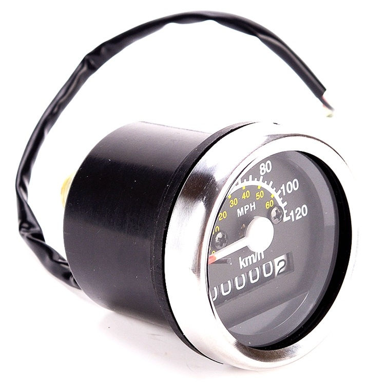 IZTOSS B755 Mehanički brzinomjer za motocikl, dvostruka skala km/h/mph, 12V, elektropokovano željezo, preciznost 1%, težina 155 g