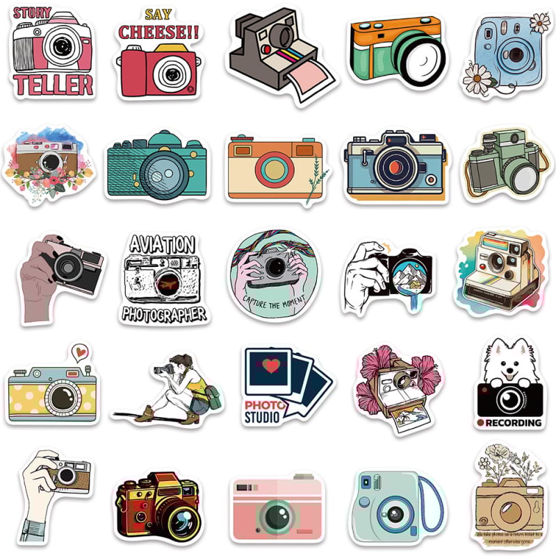 Stickere cu fotograf de tip desen animat – 50 buc., UU121, PVC, imprimare