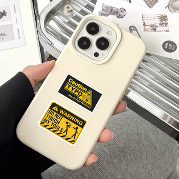 PVC set naljepnica, 60 komada retro upozoravajućih znakova za uredske potrepštine, bilježnice i futrole za telefone, DIY dekoracija, stil crtić, izrada: naljepnice, tisak