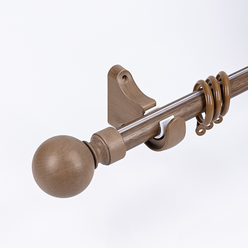 Laka римска пръчка за завеси с дървесен модел, алуминиева сплав, модерен минималистичен стил, персонализируема
