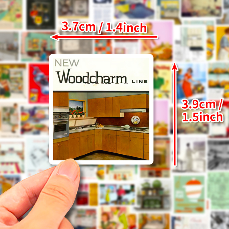 DeLeda Retro American 50 Postere Autocolante pentru Decorarea Telefonului și Bagajelor, Material PP, Personalizabile, Imprimare Offset, Fără Logo