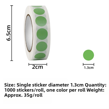 Farebné bodkové samolepky – kruhové, samolepiace, papier s mriežkovým spodkom, prispôsobiteľné