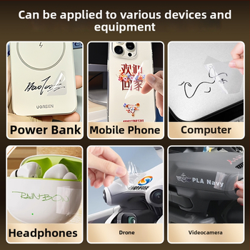 Sada nálepiek na fotoaparát s UV transferom, dekoráciou loga objektívu a kryštálovým štítkom na displej